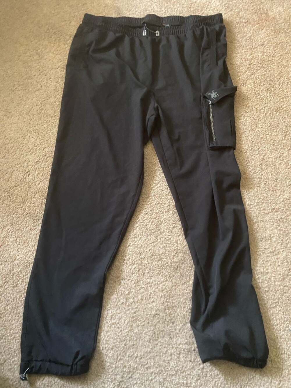 Spyder Active Cargo Joggers Size X-Large Black Elastic Waistband Pants